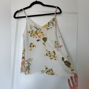 Floral Lace Trim Cami Top